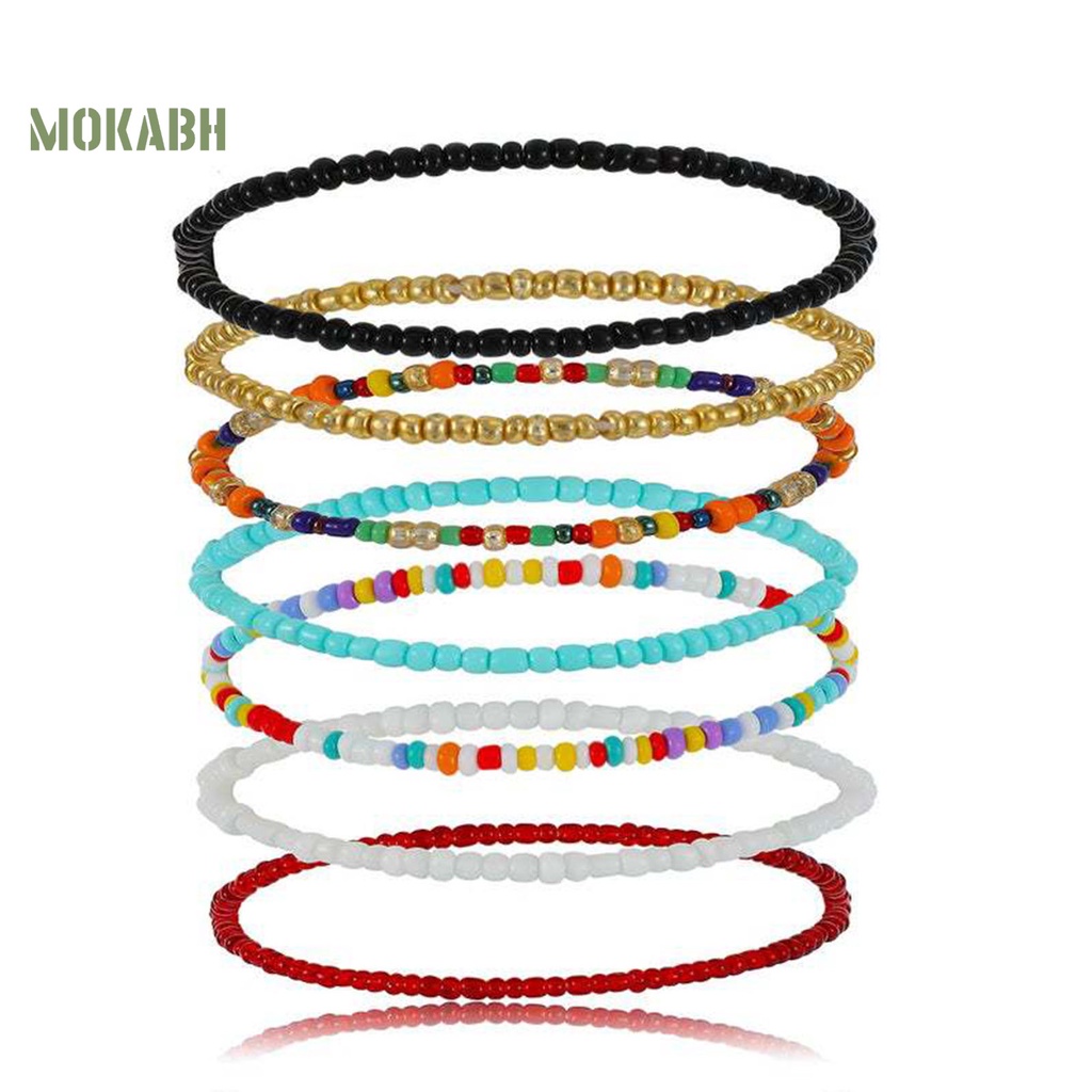 7 Lắc Chân Dạng Chuỗi Hạt Tròn Theo Phong Cách Bohemian Dùng Khi Đi Biển