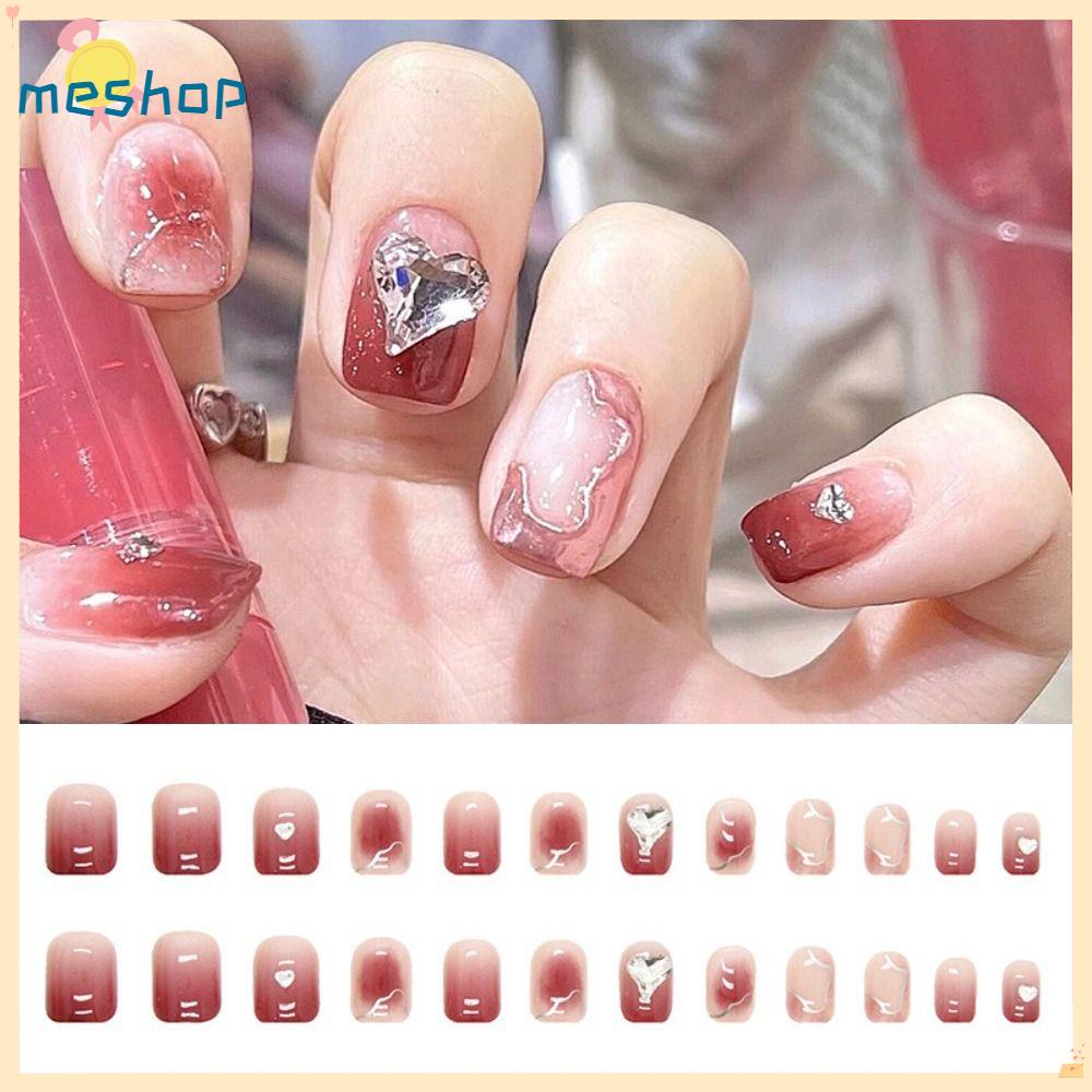 Set 24 Móng Tay Giả Lấp Lánh DIY