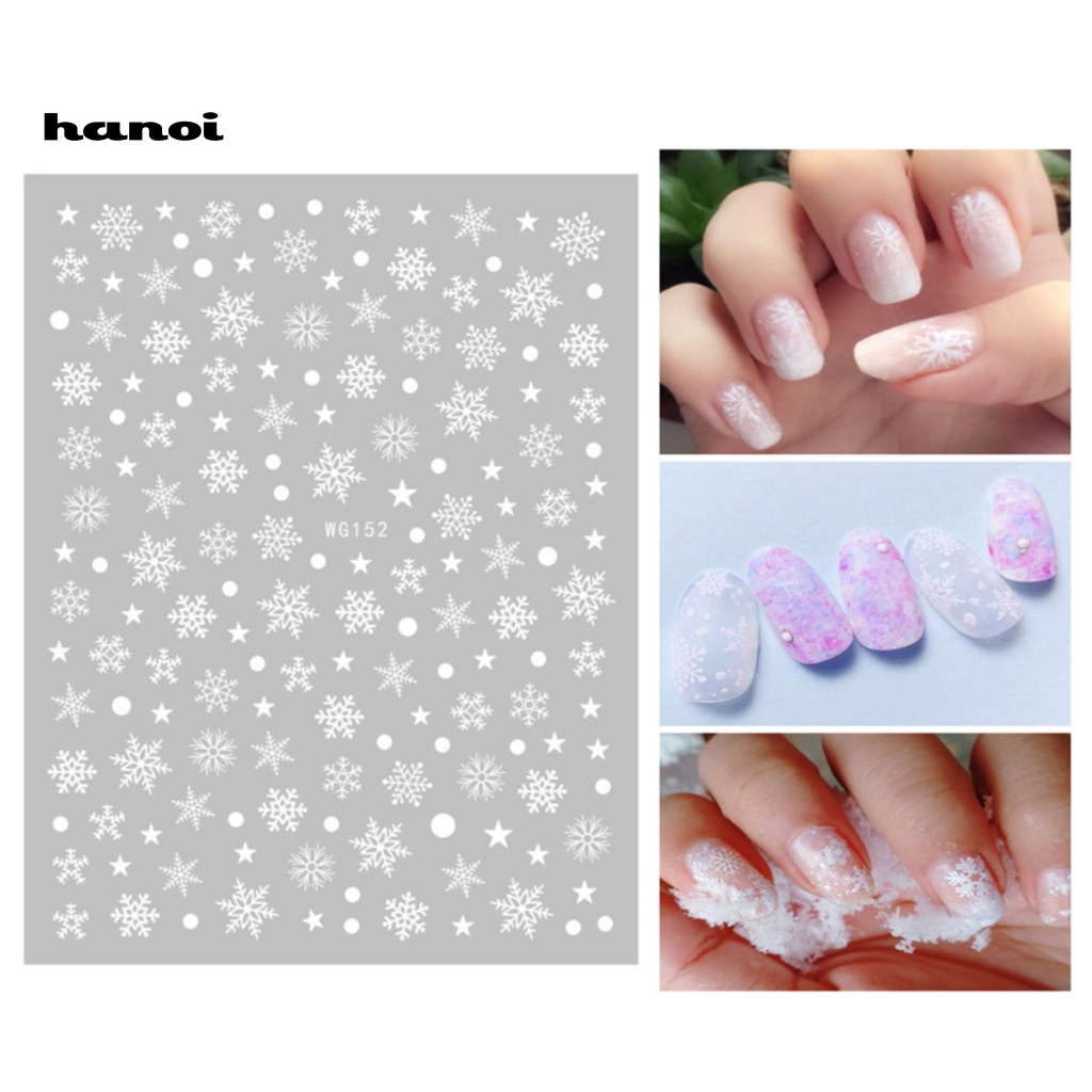 Miếng Dán Móng Tay Tự Dính Không Phai Họa Tiết Giáng Sinh Mini Dễ Thương Cho Nữ