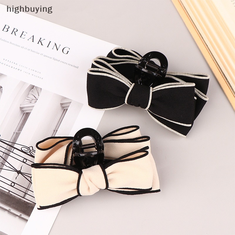 Kẹp Tóc Càng Cua Lớn Màu Trắng Đen Thanh Lịch Cho Nữ