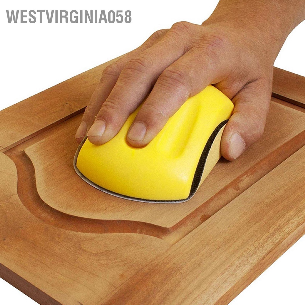 Westvirginia058 Chà Nhám Bằng Tay Khối Hình Chuột Xốp Nylon Móc Và Vòng Đánh Bóng Dụng Cụ Chế Biến Gỗ