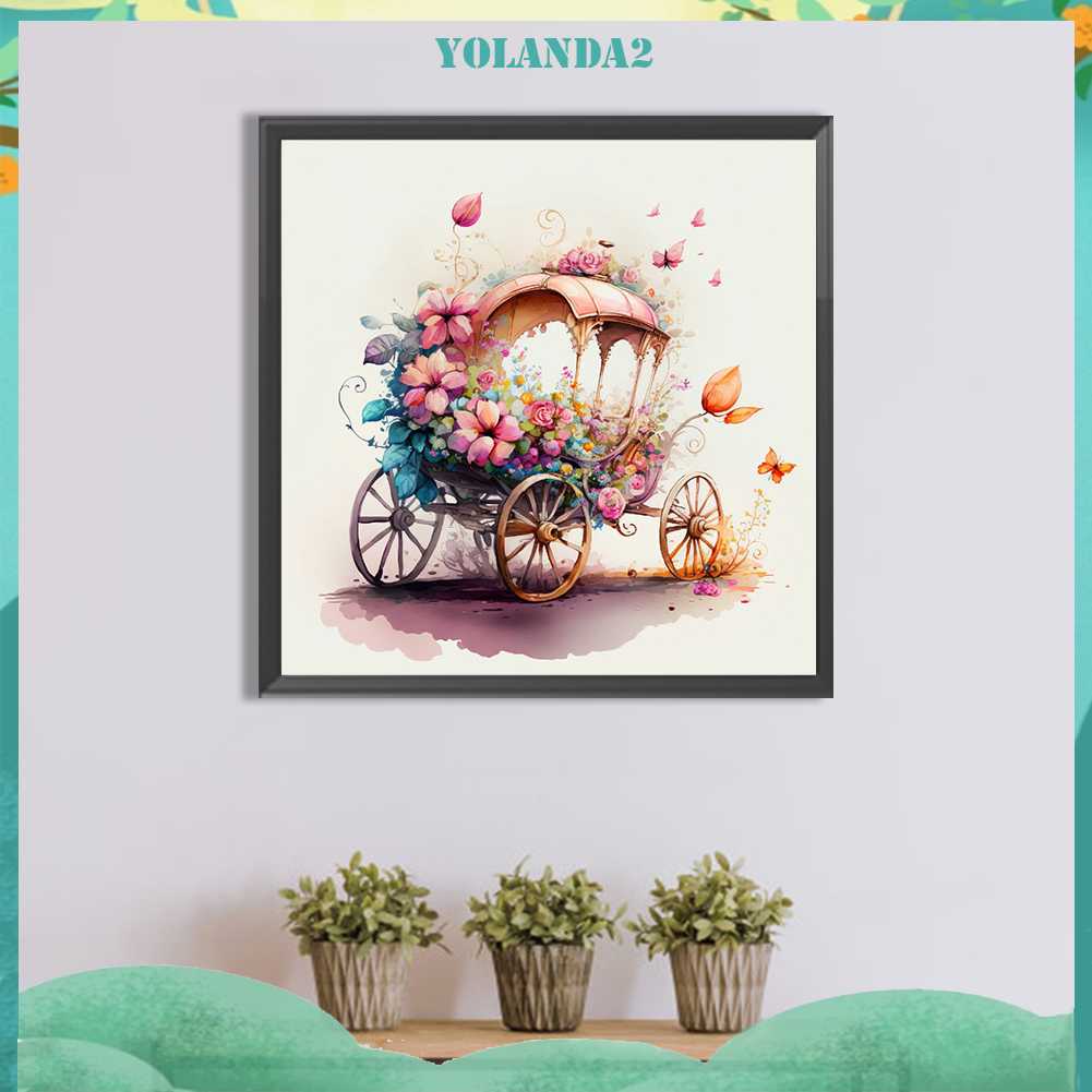 Tranh Đính Đá Kim Cương Toàn Bộ 5D DIY Hình Vẽ Hoa Trang Trí Nhà Cửa Xe Hơi