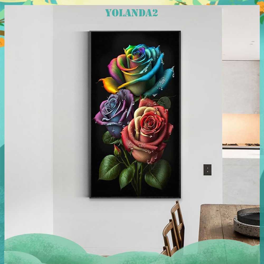 Tranh Đính Đá Kim Cương Toàn Bộ 5D DIY Hình Vẽ Hoa Hồng