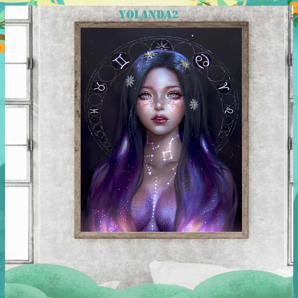 Tranh Đính Đá Kim Cương Toàn Bộ 5D DIY Hình Vẽ Cô Gái Trang Trí Nhà Cửa