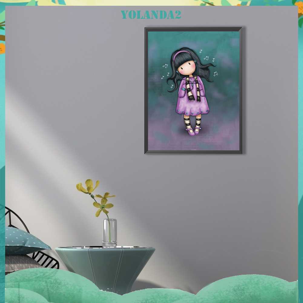 Tranh Đính Đá Kim Cương Toàn Bộ 5D DIY Hình Vẽ Cô Gái Trang Trí Nhà Cửa