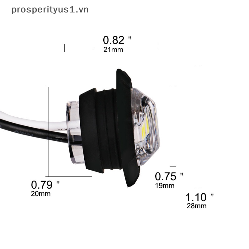 1 Đèn Xi Nhan Tròn 3LED 3 / 4 "Màu Trắng / Vàng Đỏ Chuyên Nghiệp Cho Xe Tải
