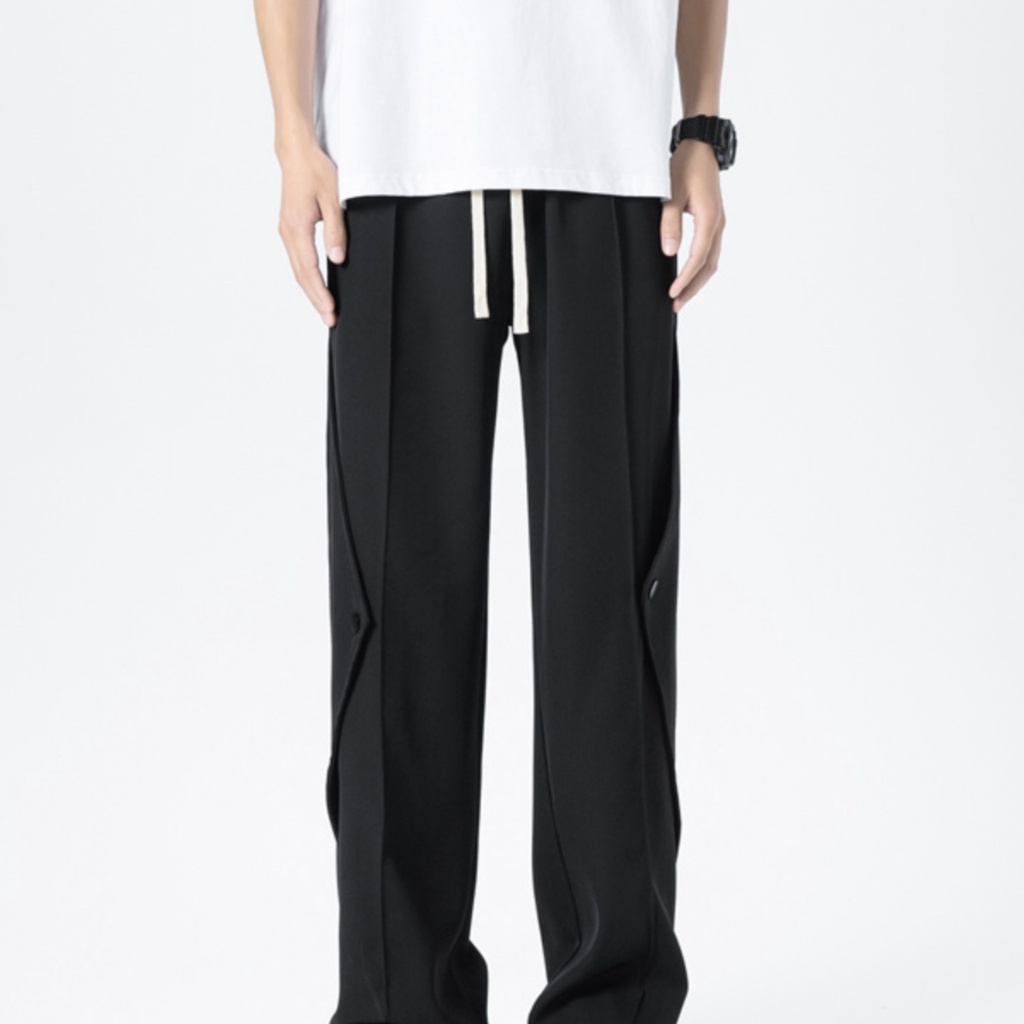 Quần Dài Thể Thao Vải Lụa Lạnh Mỏng Dáng Rộng Kiểu Đường Phố Thời Trang Mùa Hè Cho Nam