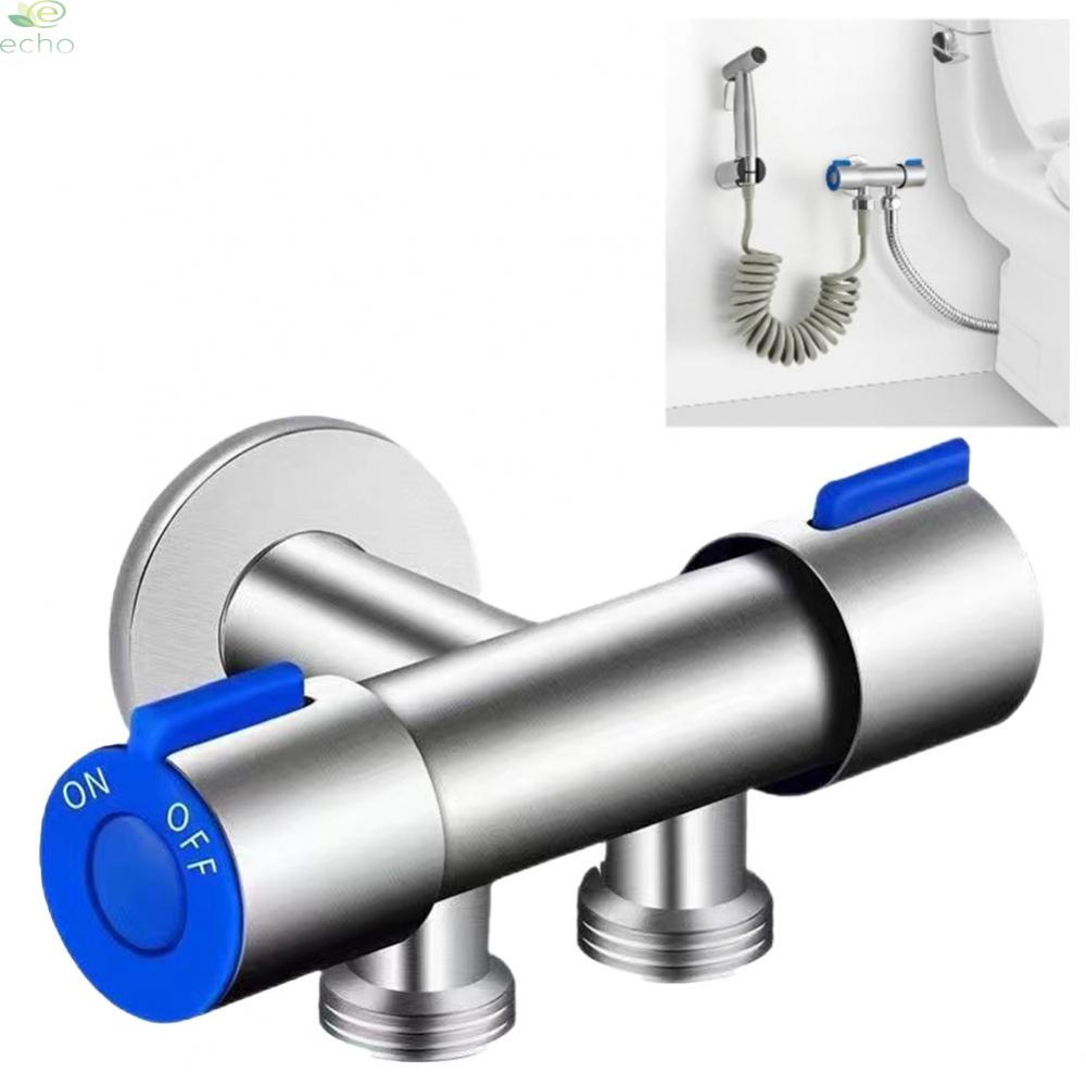 Van Vòi Nước Bằng Thép Không Gỉ Hình Tam Giác Có Tay Cầm Đôi Cho Nhà Tắm