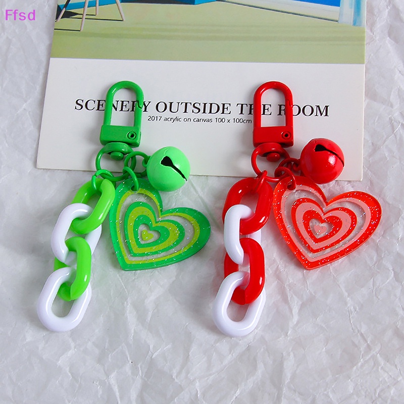 1 Móc Khóa Acrylic Hình Trái Tim Nhiều Màu Thời Trang