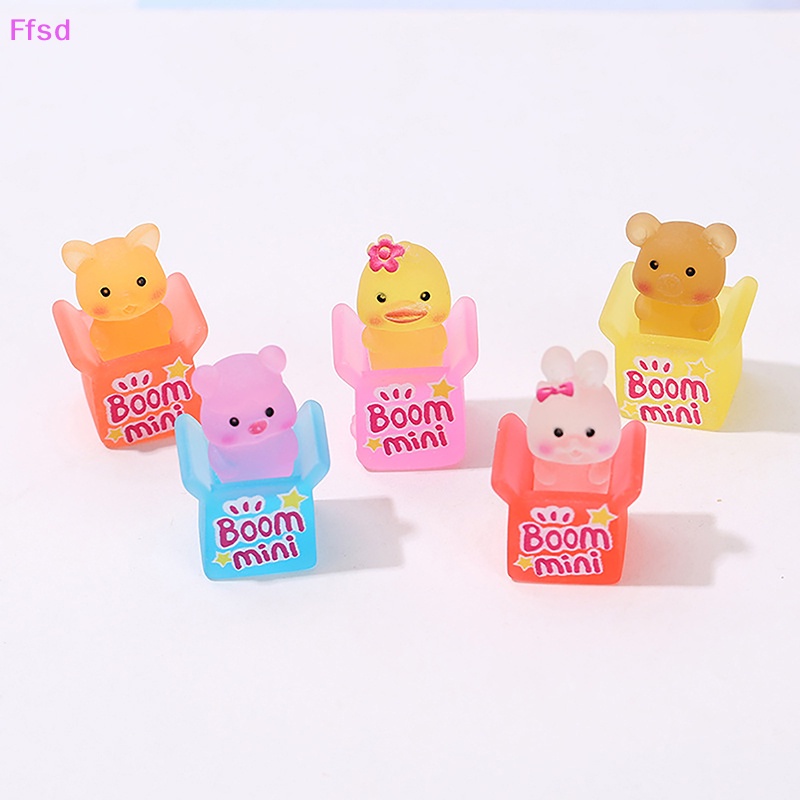 {Ffsd} Bộ 2 Sản Phẩm Trang Trí Sân Vườn Hình Động Vật Hoạt Hình Ba Chiều Bằng Nhựa Resin Dễ Thương Sáng Tạo