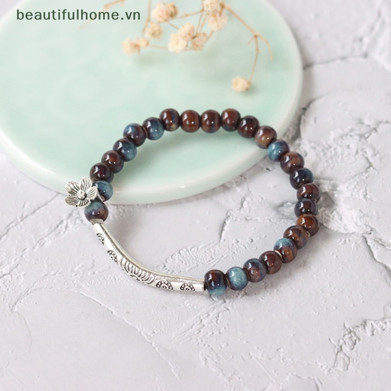 Vòng Đeo Tay Hạt Sứ Handmade Phong Cách Retro Thời Trang Cho Nữ