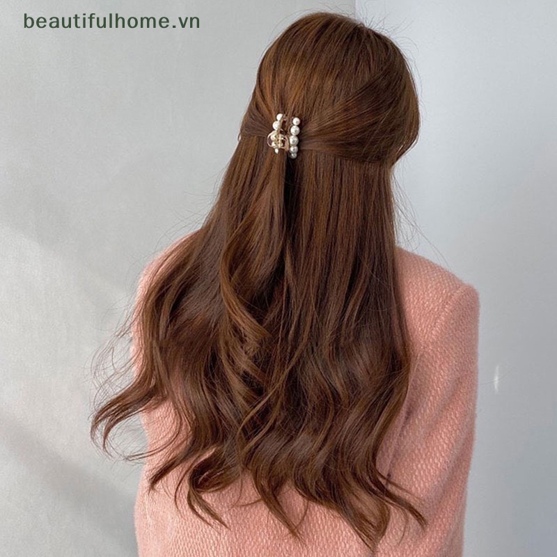 Kẹp Tóc Càng Cua Đính Ngọc Trai Kích Thước Lớn Cho Nữ