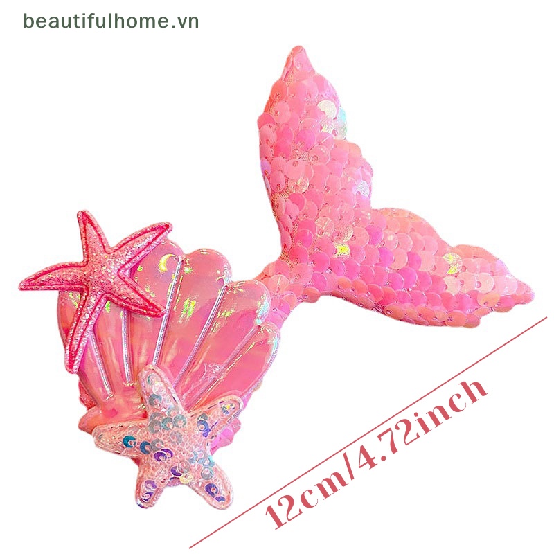 Kẹp Tóc Hình Vỏ Sò / Sao Biển / Vỏ Sò Đính Kim Sa Nhiều Màu Dễ Thương Cho Bé Gái [beauty]