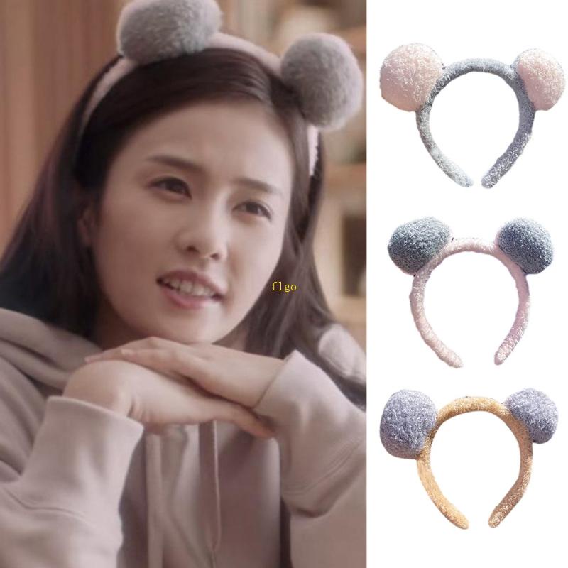 Flgo Băng Đô Trang Điểm Lông Xù Dễ Thương Dành Cho Bạn Nữ