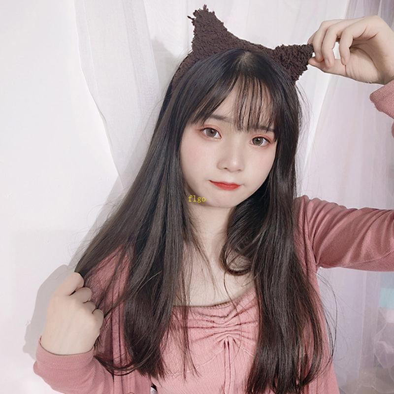 Flgo Băng Đô Cài Tóc Trang Điểm Hình Tai Mèo Siêu Bền Cho Nữ