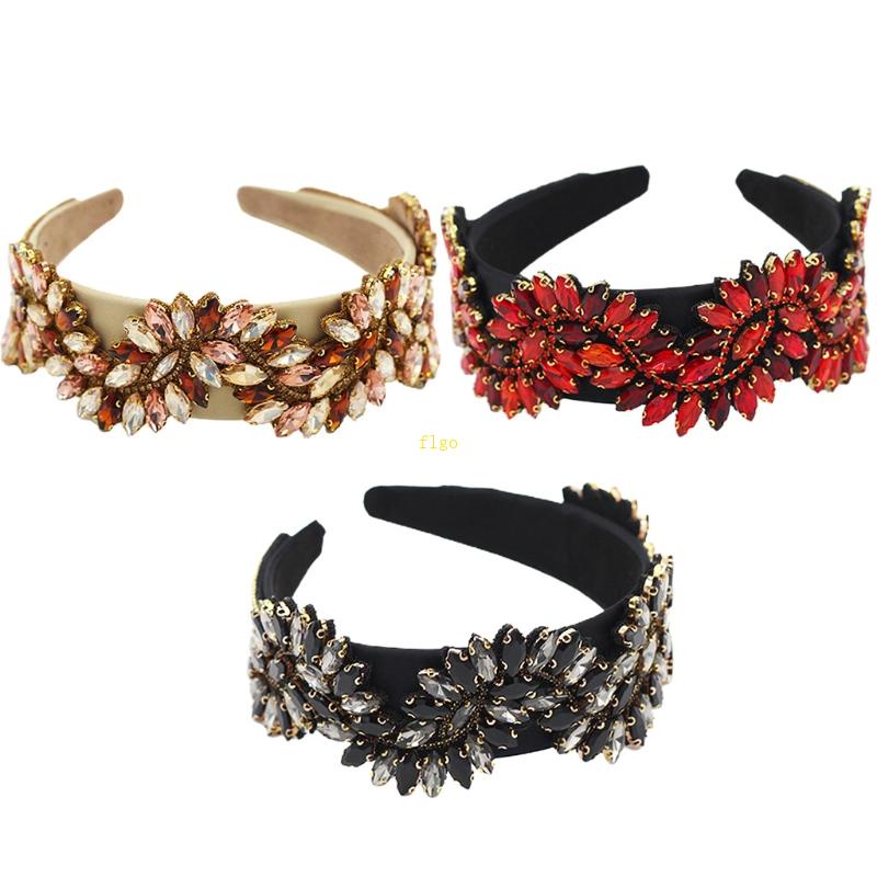 Flgo Băng Đô Cài Tóc Đính Đá Pha Lê Nhiều Màu Hình Chữ S Phong Cách Baroque Phương Tây Sang Trọng Dành Cho Nữ Đi Tiệc Tù