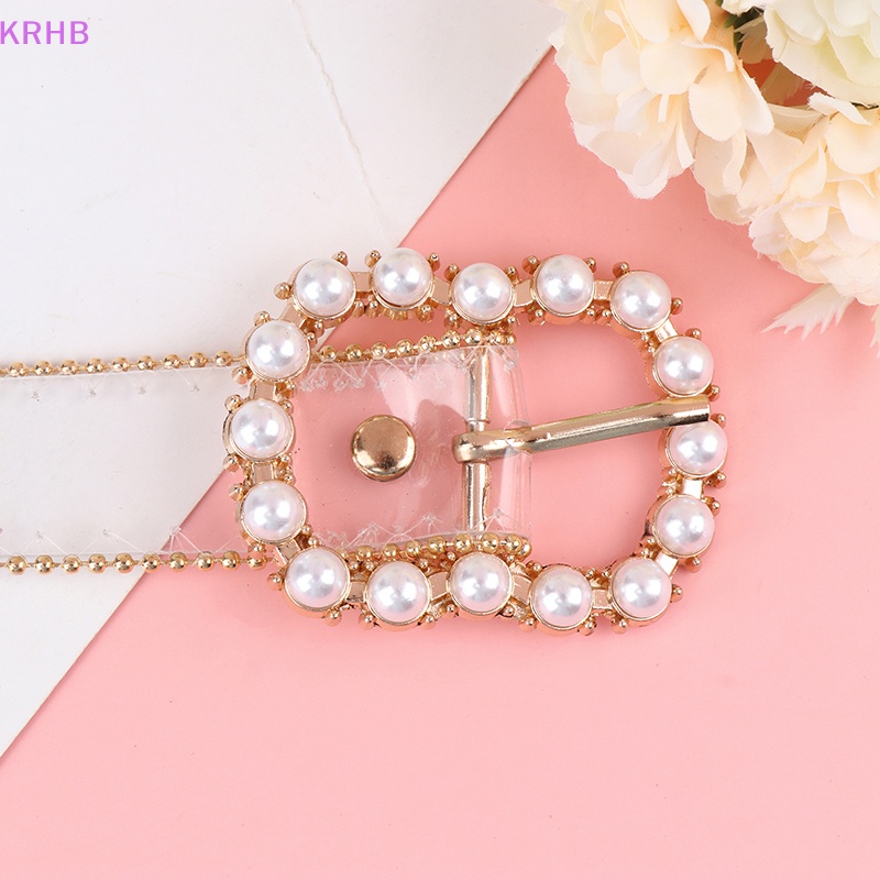 Thắt Lưng Khóa Vuông / Tròn / Trái Tim Trong Suốt Đính Đá Thời Trang Mới