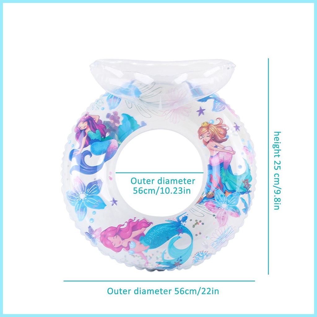 Phao Bơi Bơm Hơi Kiểu Hoạt Hình Dễ Thương Trong Suốt Chống Rách Tiện Dụng
