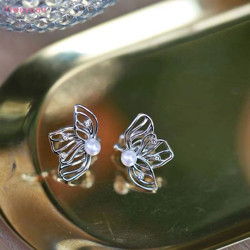 < Yiwuyuan > Hoa Tai Hình Bướm Đính Ngọc Trai Zircon Cao Cấp Thời Trang Mới Dành Cho Nữ