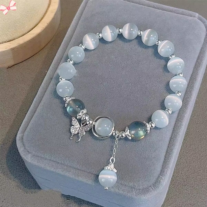 Vòng Tay Mặt Bướm Đính Đá Opal Nhân Tạo Thời Trang YR