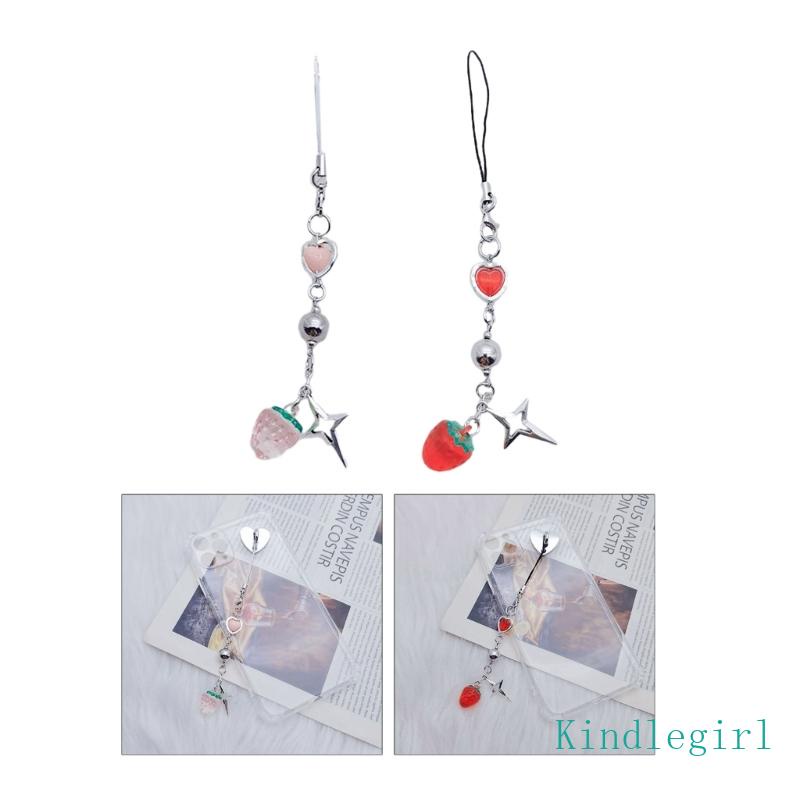 Dây Treo Điện Thoại / Chìa Khóa Hình Trái Dâu / Ngôi Sao Trang Trí