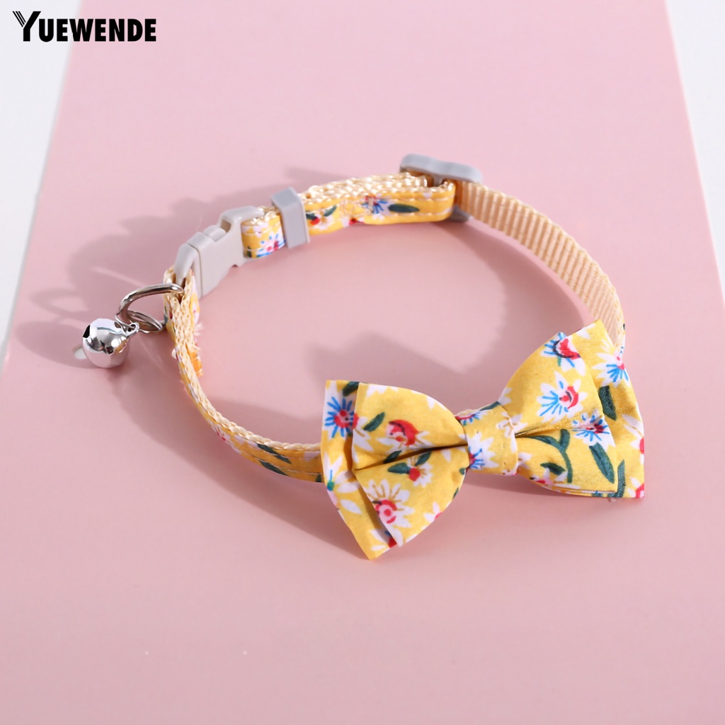 Vòng Cổ Polyester Cotton Thiết Kế Thắt Nơ Có Thể Điều Chỉnh Gắn Chuông Cho Thú Cưng