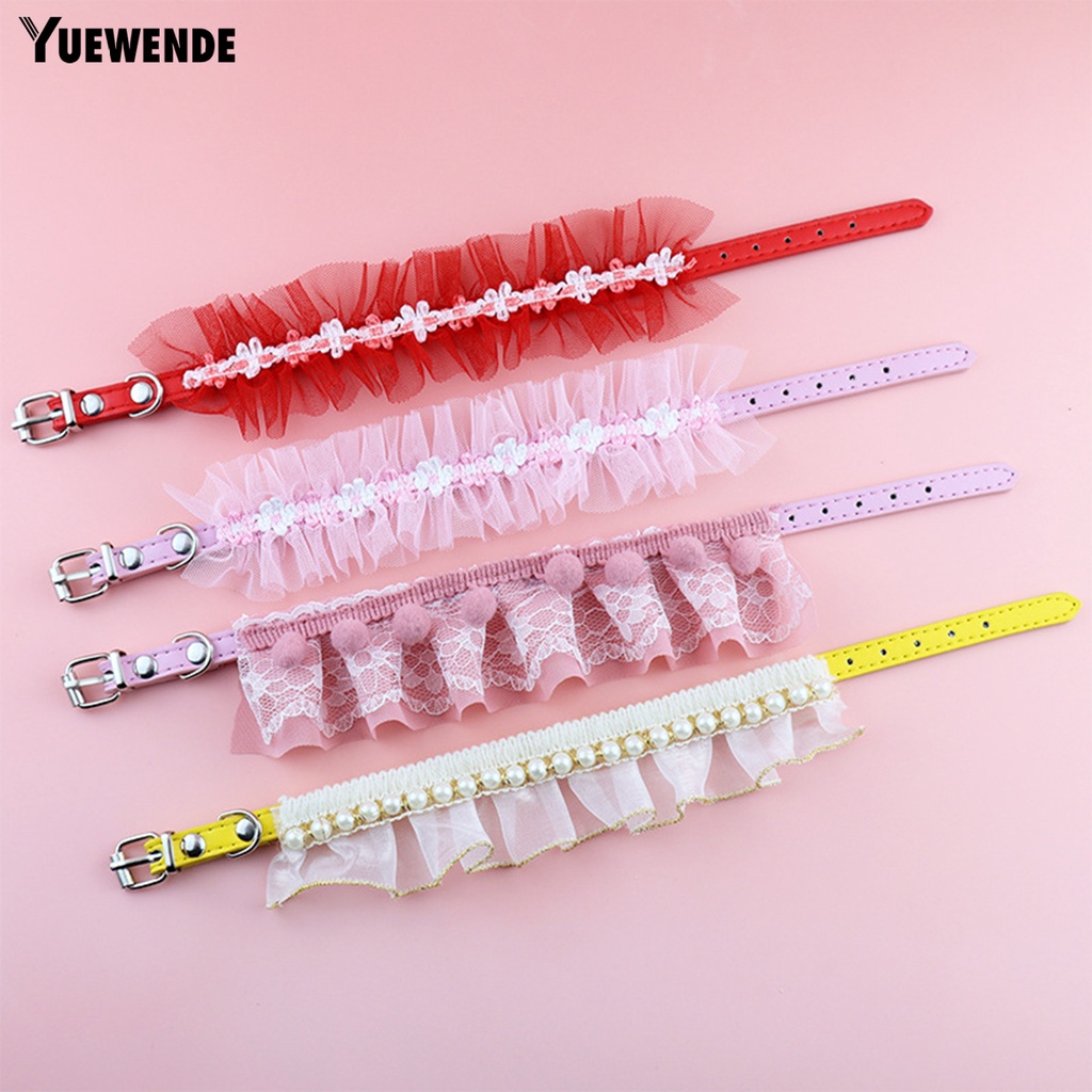 Yq.e Vòng Cổ Giả Da Đính Ngọc Trai Bằng Polyester Chống Mài Mòn Cho Thú Cưng