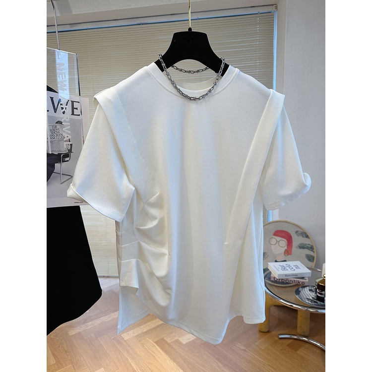 Áo Thun Đen Tay Ngắn Dáng Rộng Thời Trang Mùa Hè 2023 Cho Nữ