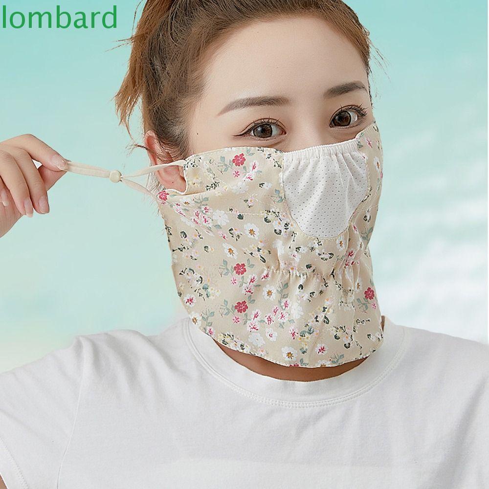 Khẩu Trang Chống Nắng Chống Bụi Thoáng Khí Họa Tiết Hoa Kèm Lưới Che Cổ Tiện Dụng Cho Nữ