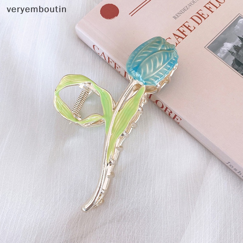 Kẹp Tóc Hoa Tulip / Cá Mập / Đuôi Ngựa Vintage Ngọt Ngào Hợp Thời Trang Cho Nữ n