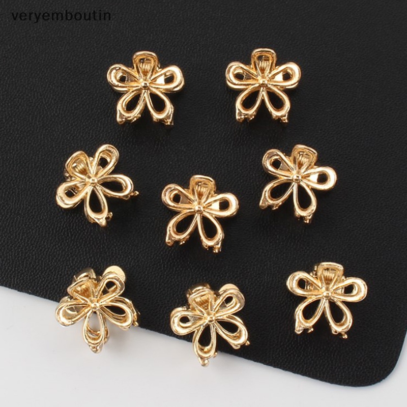 Bộ 2 Kẹp Tóc Kim Loại Mini Hình Bông Hoa Dễ Thương Dành Cho Nữ