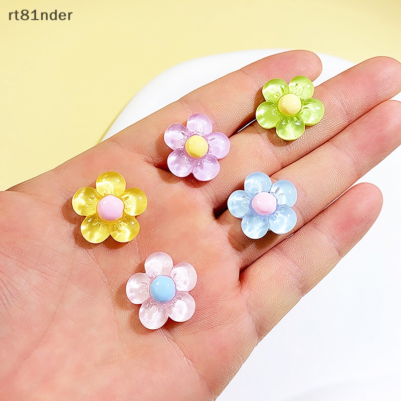 Rt Bộ 20 Bông Hoa Nhựa Resin Trang Trí Sổ Tay Thủ Công