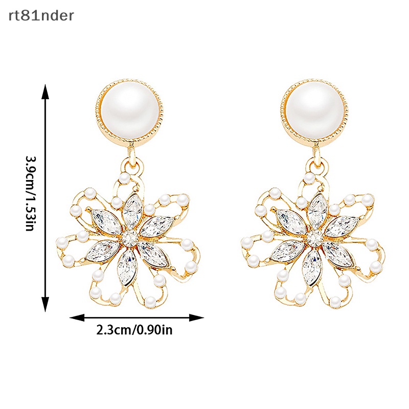 1 Đôi Bông Tai Bạc Hình Hoa Đính Ngọc Trai Thời Trang Cho Nữ