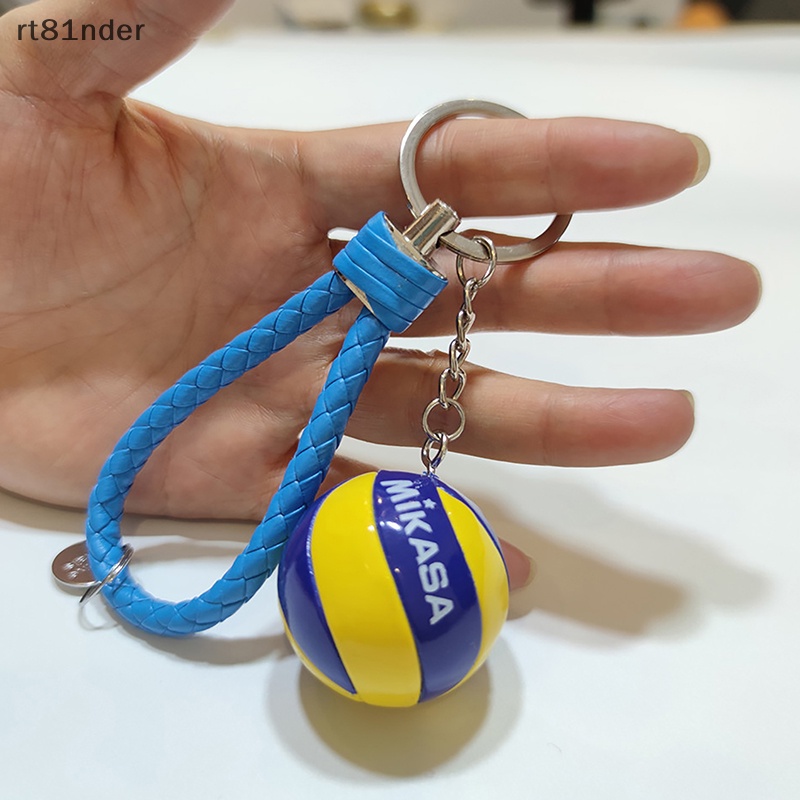 Rt 1 Móc Khóa Bóng Chuyền Mini Bằng Da Có Dây Buộc Túi Đồ Chơi Xe Hơi n