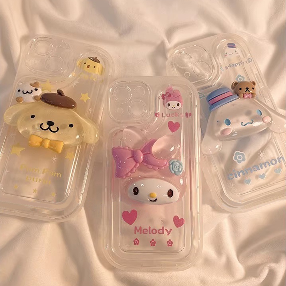 Ốp Điện Thoại Họa Tiết Sanrio 3D Thời Trang Chống Sốc Cho IPhone 11 14 Pro Max IP 13 Pro Max Casing 12 Pro Max 7 / 8Plus XR XS SE