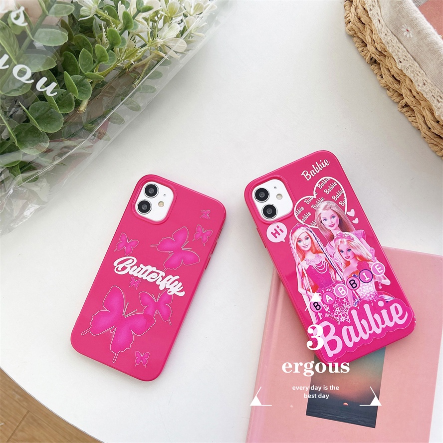 Ốp Điện Thoại TPU Mềm Màu Kẹo Ngọt Họa Tiết Barbie Cho IPhone 14 13 12 11 Pro Max SE2020 X XR Xs Max 7 8 6 6s Plus