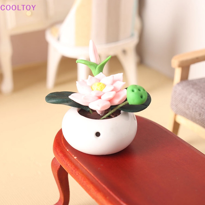 Mô Hình Chậu Hoa Sen Tỷ Lệ 1: 12 Dùng Trang Trí Nhà Búp Bê