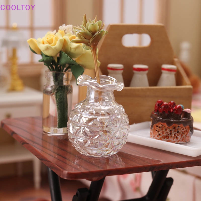 Bình Hoa Thủy Tinh Nhỏ Xinh Trang Trí Nhà Búp Bê Tỉ Lệ 1: 12
