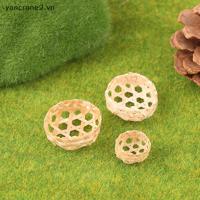 Giỏ Tre Đan Hình Tròn Mini Đựng Đồ Chơi Búp Bê {yancrane2.vn} {YAN2}
