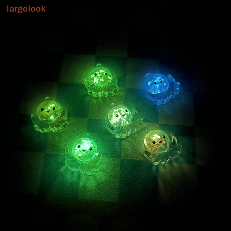 Bộ 2 Tượng Bạch Tuộc Mini Phát Sáng Trong Suốt Dùng Trang Trí