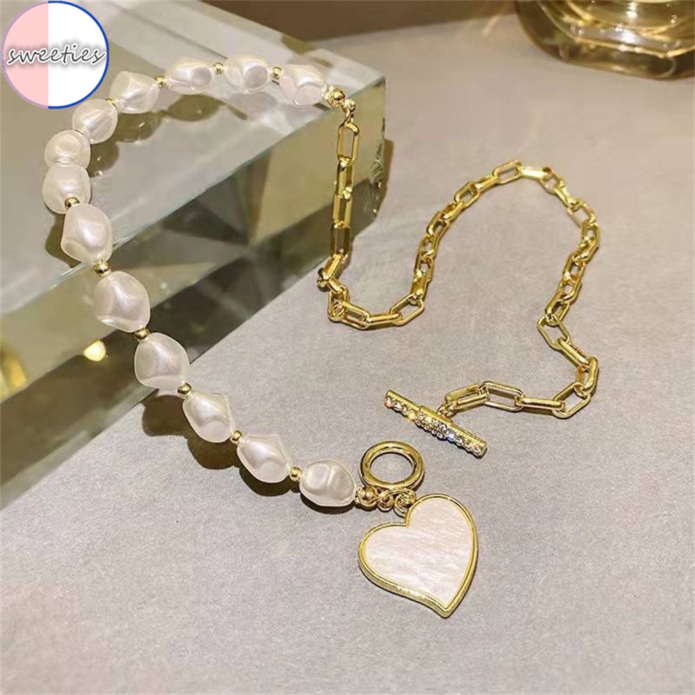 Vòng cổ Ngọc Trai Mặt Trái Tim Sang Trọng Cho Nữ