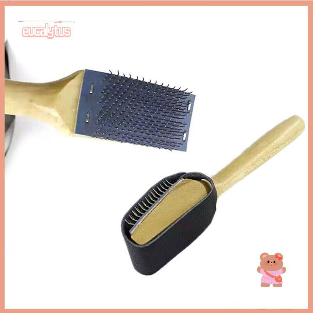 Eutus Bàn Chải Làm Sạch Giày Da Lộn Đế Gỗ Bằng Thép Không Gỉ