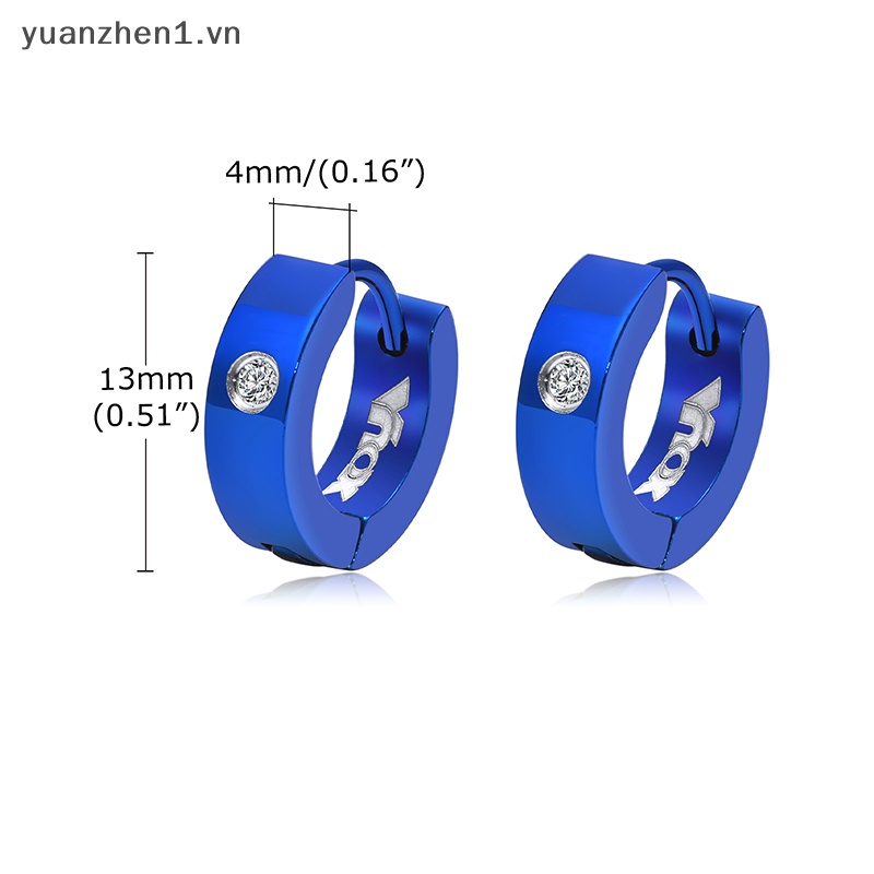 1 Đôi Bông Tai Tròn Bằng Thép Không Gỉ Phong Cách Punk Rock Dành Cho Nam Và Nữ