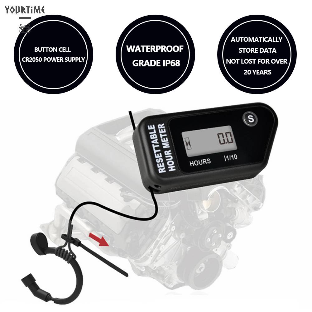 Máy Cắt Cỏ Kỹ Thuật Số LCD Chống Nước Có Thể Đặt Lại Cho Mô Tô / Xe Đạp /