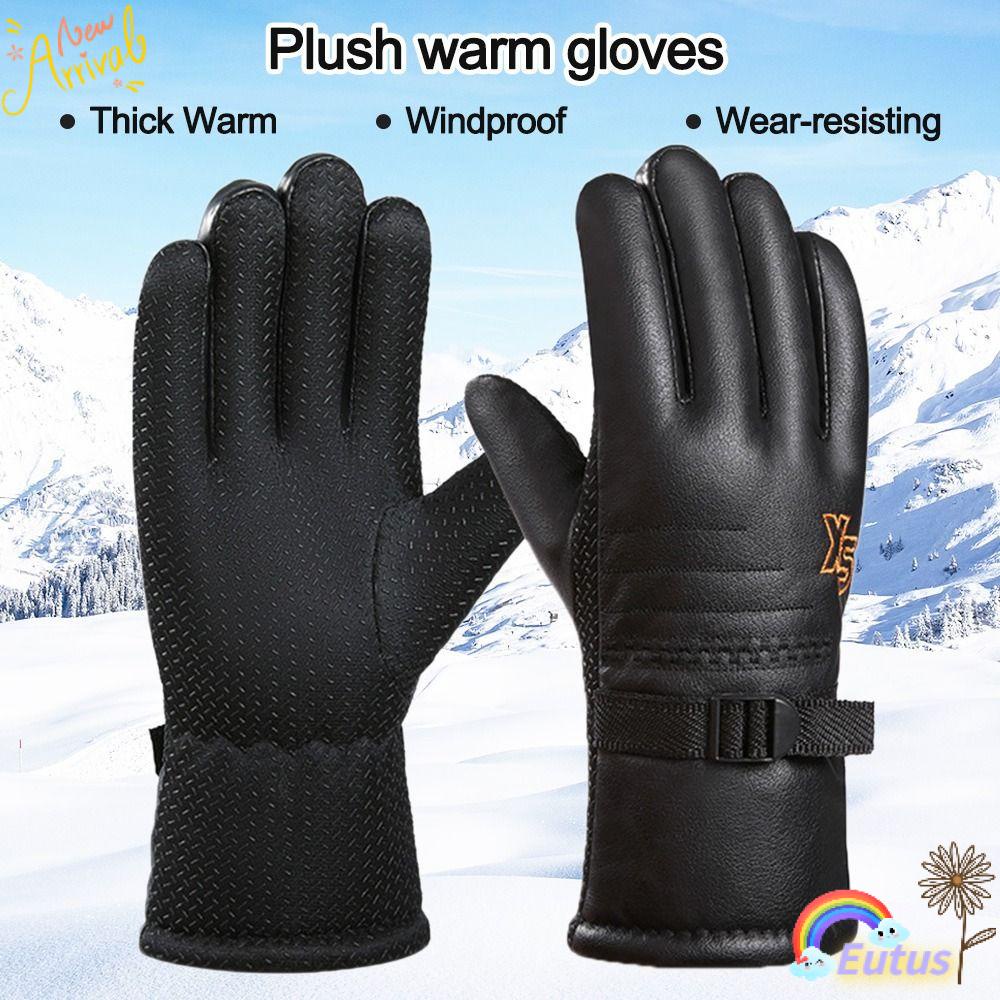 Găng Tay Da Phối Lông Cừu Ấm Áp Thời Trang Thu Đông