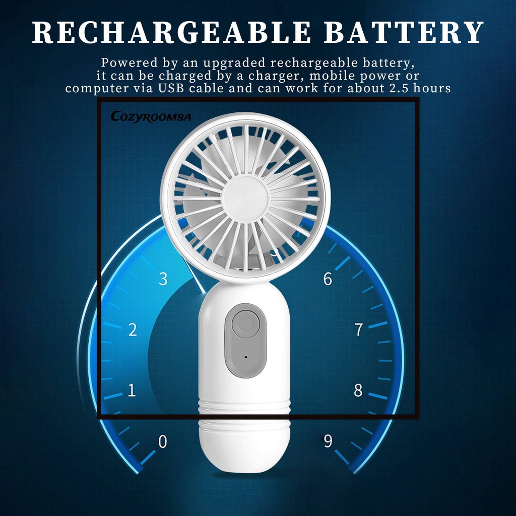 Quạt Sạc USB Cầm Tay 3 Tốc Độ 400mAh
