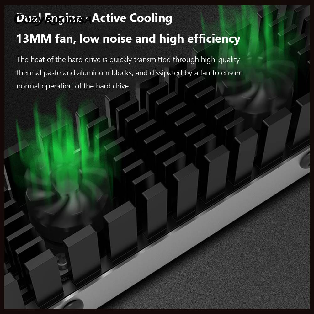 Quạt Tản Nhiệt Kép SSD M.2 NVME 13MM Bằng Hợp Kim Nhôm Cho Quạt Đôi 2280