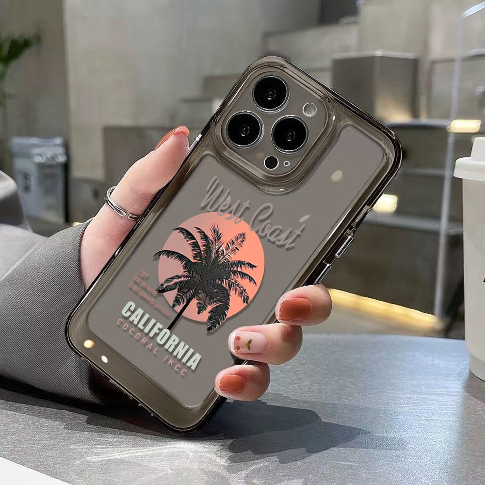 Ốp Điện Thoại TPU Mềm Chống Sốc In Hình Cây Dừa Cho iphone 11 12 / 13 / 6 / 7 / 8plus / X max 14 pro max 11 Promax