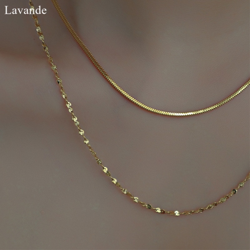 Dây Chuyền Hai Lớp Bằng Thép Titan Nhẹ Chống Thấm Nước Không Phai Phong Cách Âu Mỹ Cao Cấp X02L07
