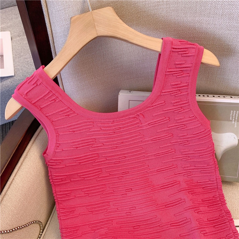 Áo Hai Dây Mùa Hè Phong Cách Pháp Ngọt Ngào Hở Vai Lưng Đẹp Màu Đỏ Hồng Ngọt Ngào Cho Nữ